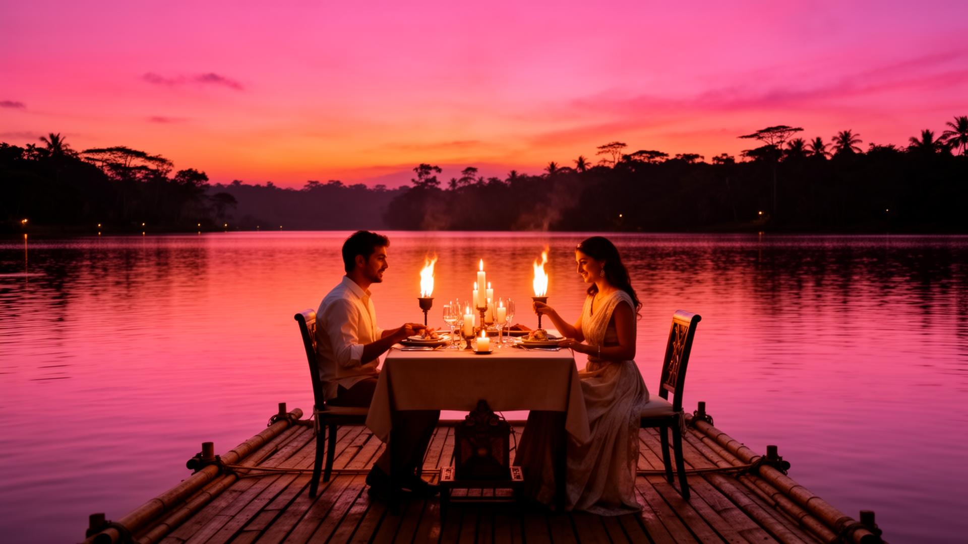 Sunset Floating Dinner & Cocktails on Sorabora Lake